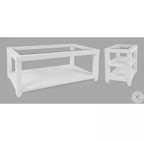 Urban Icon White Glass Inlay End Table