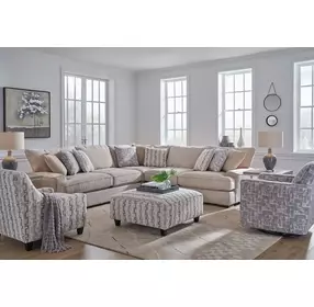 Doc Fossil Gray Upholstered Swivel Glider Accent Chair