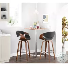 Curvo Charcoal 30" Bar Stool Set Of 2