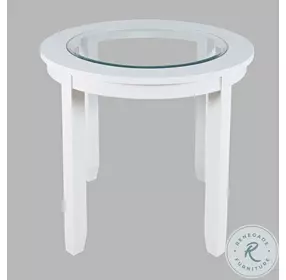 Urban Icon White Round Glass Inlay Counter Height Dining Room Set