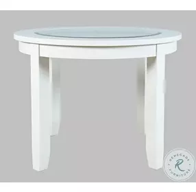 Urban Icon White Round Glass Inlay Dining Room Set