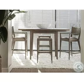 Cohesion Program Grigio Milo Leather Backless Bar Stool