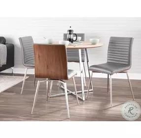 Mason Walnut And Gray Swivel Chair Set of 2