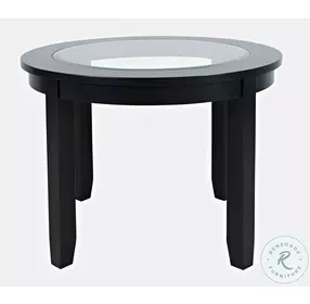 Urban Icon Black Round Glass Inlay Dining Room Set