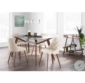 Gianna Walnut And Cream Dining Chair