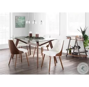 Gianna Walnut And White Chair