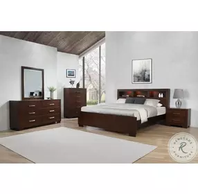 Jessica Cappuccino 6 Drawer Dresser with Mirror