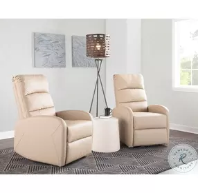 Dormi Beige Faux Leather Recliner Chair