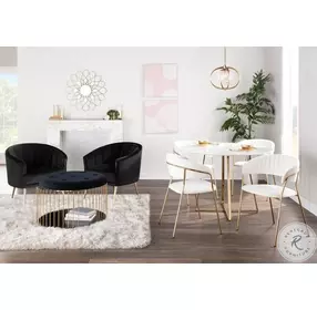 Tania Gold Metal And Black Velvet Accent Dining Chair