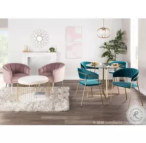 Tania Blush Velvet Accent Chair