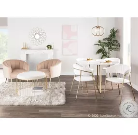 Tania Champagne Velvet Accent Chair