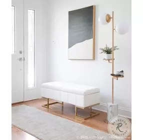 Midas White Velvet Storage Bench