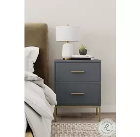 Madelyn Slate Gray 2 Drawer Nightstand
