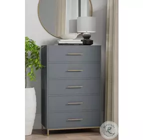 Madelyn Slate Gray 5 Drawer Chest