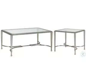 Metal Designs Silver Leaf Sangiovese Small Rectangular Cocktail Table