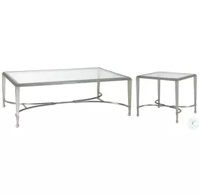 Metal Designs Silver Leaf Sangiovese Large Rectangular Cocktail Table