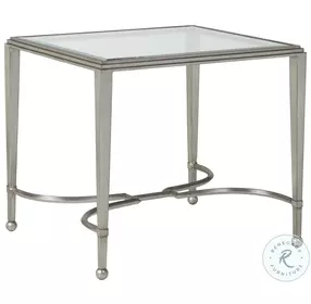 Metal Designs Silver Leaf Sangiovese Rectangular End Table