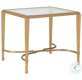 Metal Designs Gold Leaf Sangiovese Rectangular End Table