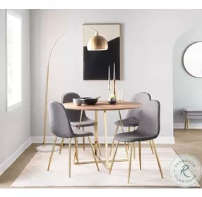 Pebble Walnut And Blue Dining Chair Set of 2