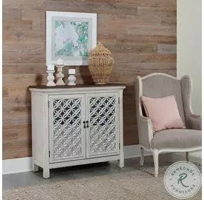 Summit Ridge Wire Brushed Gray And White 2 Door Accent Cabinet