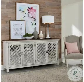 Summit Ridge Wire Brushed Gray And White 4 Door Accent Cabinet