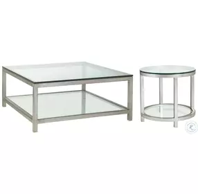 Metal Designs Silver Leaf Per Se Square Cocktail Table