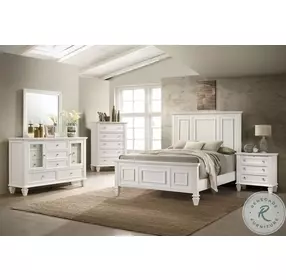 Sandy Beach Cream White 11 Drawer Dresser with Mirror