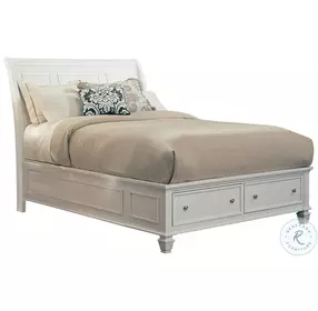 Sandy White Storage Sleigh Bedroom Set