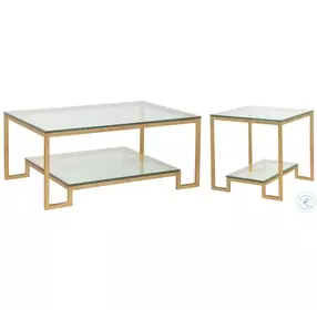 Metal Designs Gold Leaf Bonaire Rectangular Cocktail Table