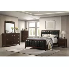 Carlton Black California King Upholstered Panel Bed