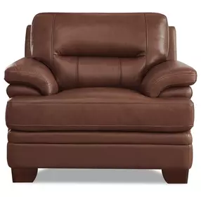 Calizor Pecan Leather Upholstered Lounge Chair