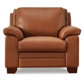 Ironvale Nutmeg Leather Upholstered Accent Chair
