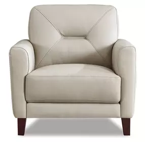 Elowen Vanilla Leather Upholstered Accent Chair