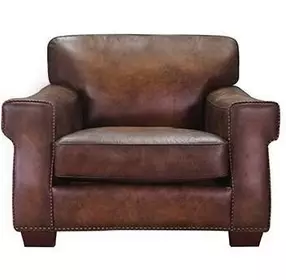 Capton Russet Leather Upholstered Accent Chair