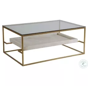Signature Designs Gold Foil And White Cumulus Rectangular Occasional Table Set