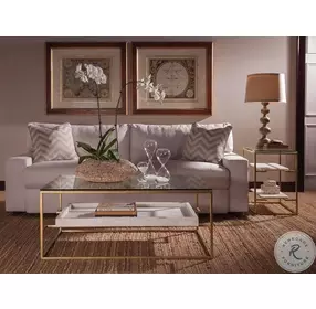 Signature Designs Gold Foil And White Cumulus Rectangular Cocktail Table