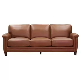 Sherwyn Nutmeg Leather Living Room Set