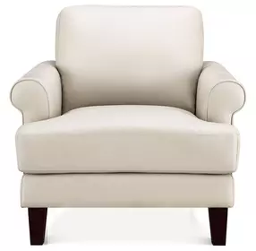 Soleil Vanilla Leather Upholstered Lounge Chair