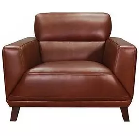 Colton Brandy Leather Upholstered Accent Chair