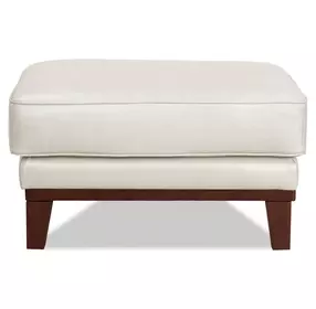 Axton Natural Leather Upholstered Rectangular Ottoman