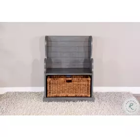 Golden Hearth Little Boy 31" Accent Bench with Rattan Basket