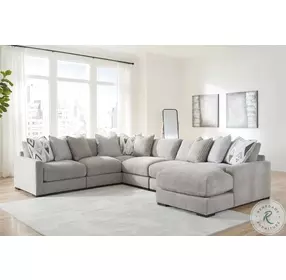 Aslan Court Pebble 6 Piece Sectional with RAF Chaise