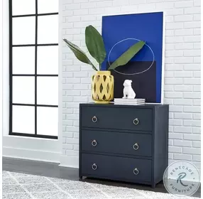 Midnight Wire Brushed Denim 3 Drawer Accent Cabinet