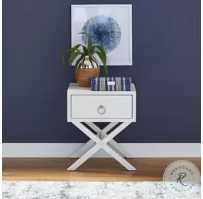 Midnight White 1 Drawer Denim Accent Table