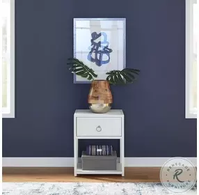 Midnight White 1 Drawer 1 Shelf Accent Table