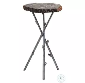 Signature Designs Petrified Wood And Antiqued Iron Shane Spot Table