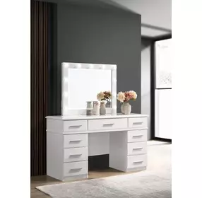 Felicity Gloss White Vanity Desk