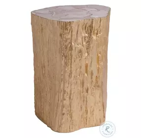 Signature Designs Gold Leaf Trunk Segment Accent Table