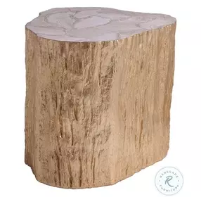 Signature Designs Gold Leaf Trunk Segment Side Table