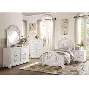 Lucida White Twin Panel Bed
